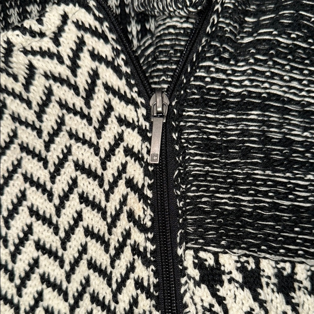 Chaps Monochrome Black and White Knit Sweater - Picture 4 of 8